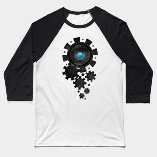 Steampunk Gears Black & Blue Baseball T-Shirt